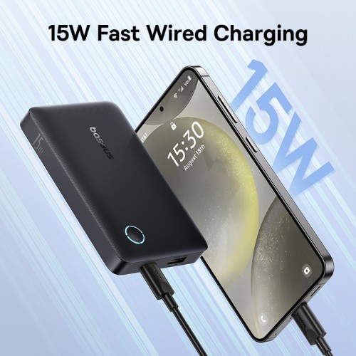 Зовнішній акумулятор Baseus EnerFill FP11 Power Bank 10000mAh 15W Cosmic Black (Includes Simple Type-C to Type-C Cable 20V/3A 30cm Black)