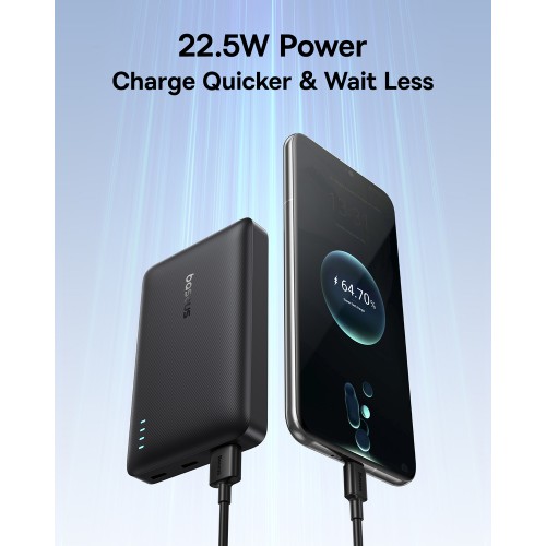 Зовнішній акумулятор Baseus EnerFill FP21 Power Bank 10000mAh 22.5W Cosmic Black (Includes Simple Type-C to Type-C Cable 20V/3A 30cm Black)