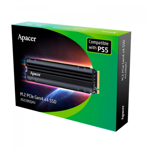 Накопичувач SSD M.2 Apacer AS2280Q4U5 (For PS5) 4TB 2280 PCIe 4.0x4 NVMe 3D Nand Read/Write: 7400/6800 MB/sec