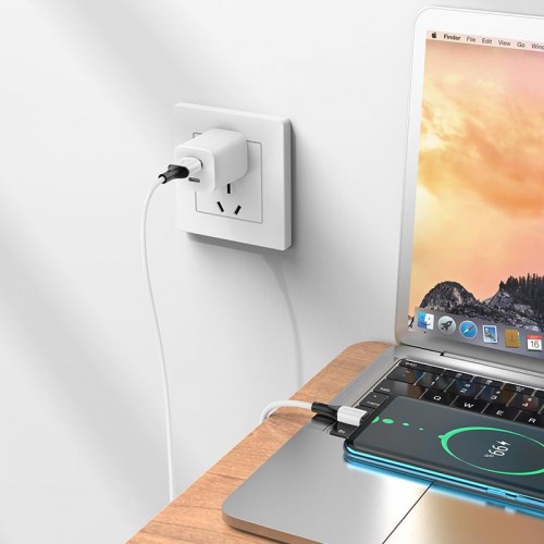 Кабель BOROFONE BX79 USB - Type-C 3A, 1 м, силиконовый, силиконовые коннекторы, белый