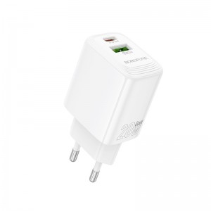 Сетевое зарядное устройство BOROFONE BN27 Fuente PD20W+QC3.0 charger (EU) White