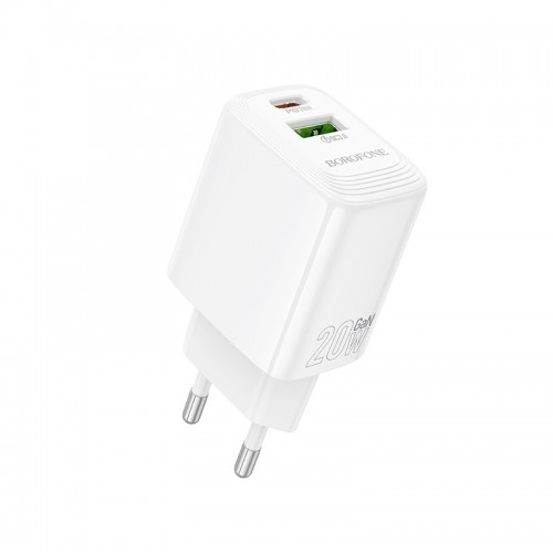 Сетевое зарядное устройство BOROFONE BN27 Fuente PD20W+QC3.0 charger (EU) White