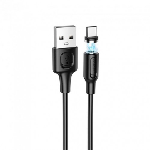 Кабель BOROFONE BX41 USB — Type-C 2.4A, 1 м, ПВХ, разъёмы ПВХ, магнитный, чёрный