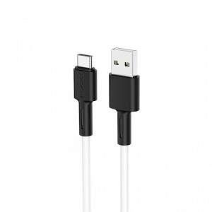 Кабель BOROFONE BX31 USB — Type-C 3A, 1 м, силикон, разъёмы TPE, белый