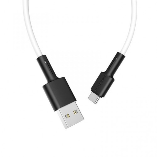 Кабель BOROFONE BX31 USB — Type-C 3A, 1 м, силикон, разъёмы TPE, белый