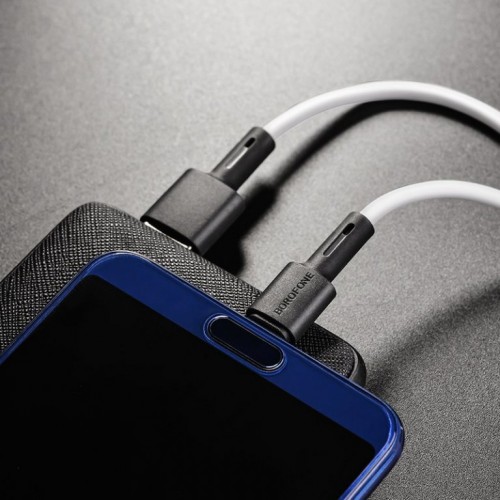 Кабель BOROFONE BX31 USB — Type-C 3A, 1 м, силикон, разъёмы TPE, белый