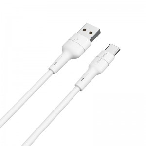 Кабель BOROFONE BX30 USB - Type-C, 3A, 1 м, силикон, разъёмы TPE, белый
