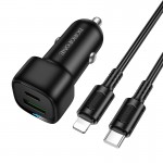 Автомобільний зарядний пристрій BOROFONE BZ34B Cloud PD38W(1C1A) car charger set(C to iP) Black