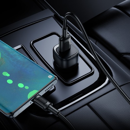 Автомобильное зарядное устройство BOROFONE BZ34 Cloud, однопортовый автомобильный зарядный комплект QC3.0 (Type-C), чёрный