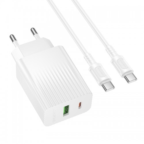 Сетевое зарядное устройство BOROFONE BAS76A Source PD30W+QC3.0, комплект зарядного устройства (C — C), белый
