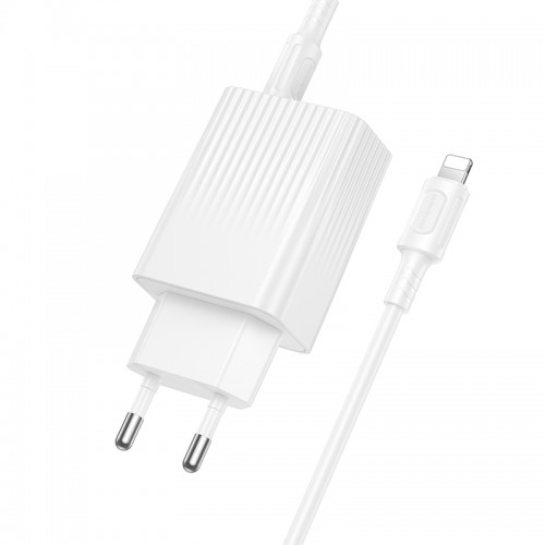 Сетевое зарядное устройство BOROFONE BAS76A Source PD30W+QC3.0, комплект зарядного устройства (C to iP), белый