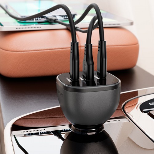 Автомобильное зарядное устройство ACEFAST B14 165W (2*USB-C+USB-A) 3-портовое автомобильное зарядное устройство Черное