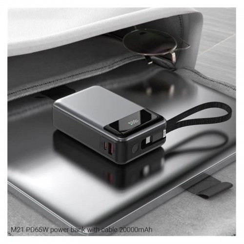 Зовнішній акумулятор ACEFAST M21 PD65W power bank with cable 20000mAh Black