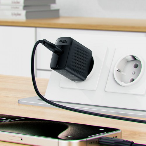 Сетевое зарядное устройство с кабелем ACEFAST A82 PD20W GaN single USB-C charger set (P5) (EU) Черный