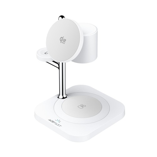 Беспроводное зарядное устройство ACEFAST E39 desktop 4-в-1 держатель для беспроводной зарядки, белый