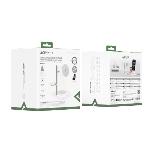 Беспроводное зарядное устройство ACEFAST E39 desktop 4-в-1 держатель для беспроводной зарядки, белый