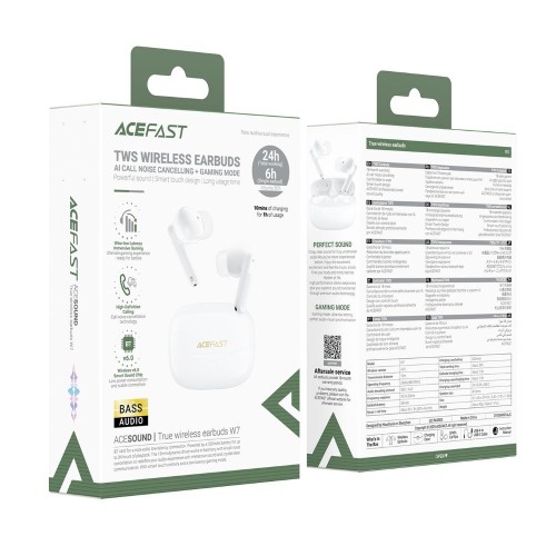 Беспроводные наушники ACEFAST W7 true wireless earbuds White