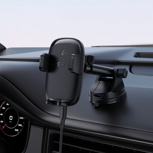 Автодержатель для телефона с БЗП ACEFAST D49 press type wireless charging car holder for dashboard Black