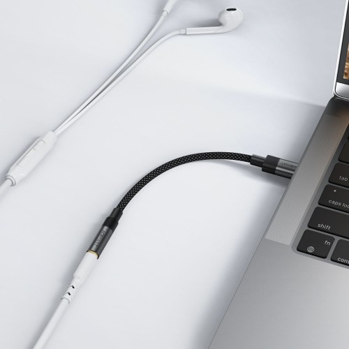 Аудіокабель ACEFAST J12 USB-C to 3.5mm audio converter Black