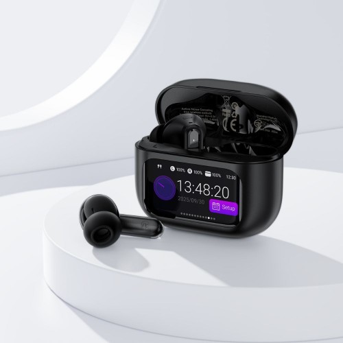 Беспроводные наушники TWS ACEFAST W6 smart screen, ENC, IPX4, Black