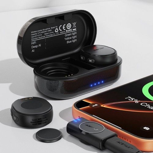 Беспроводная микрофонная система ACEFAST R3 dual-mic (Type-C) Black