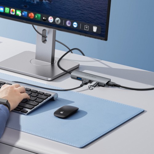 USB-хаб ACEFAST J17 USB-A  4-in-1 HUB Metal Gray