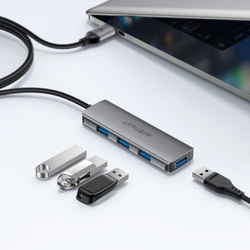 USB-хаб ACEFAST J17 USB-A  4-in-1 HUB Metal Gray