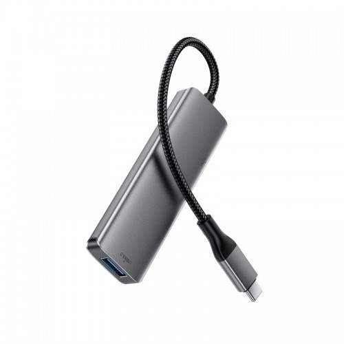 USB-хаб ACEFAST J15 USB-C 4-в-1 HUB Металлический серый