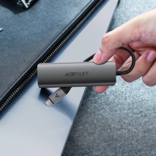 USB-хаб ACEFAST J15 USB-C 4-в-1 HUB Металлический серый
