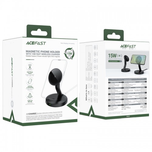 Беспроводное мультизарядное устройство ACEFAST E26 настольный держатель для беспроводной зарядки мобильного телефона Black
