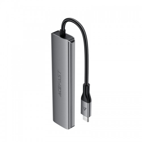 USB-хаб ACEFAST J18 USB-C 6-в-1 HUB док-станция, серый металлик