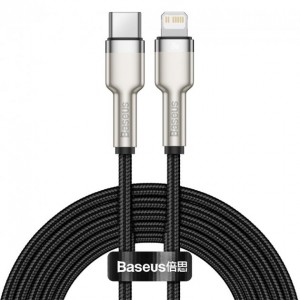 Кабель Baseus серии Cafule Metal Data Cable Type-C to iP PD 20W 2 м, черный