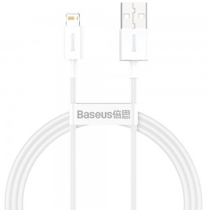 Кабель для быстрой зарядки и передачи данных Baseus Superior Series USB–iP 2.4A 2 м, белый