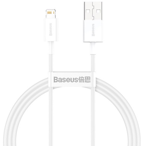 Кабель для быстрой зарядки и передачи данных Baseus Superior Series USB–iP 2.4A 2 м, белый