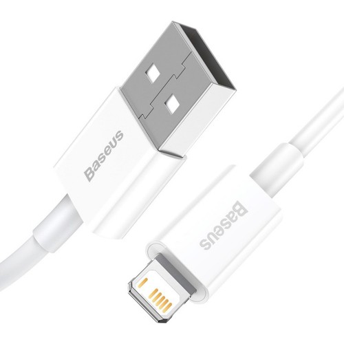 Кабель для быстрой зарядки и передачи данных Baseus Superior Series USB–iP 2.4A 2 м, белый