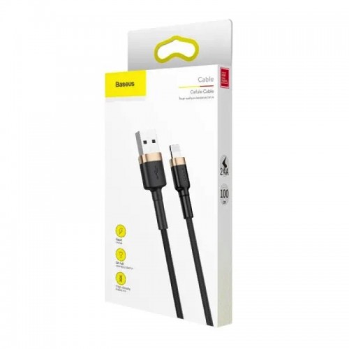 Кабель Baseus Cafule Cable USB для Lightning 2.4A 1 м Золотой+Черный