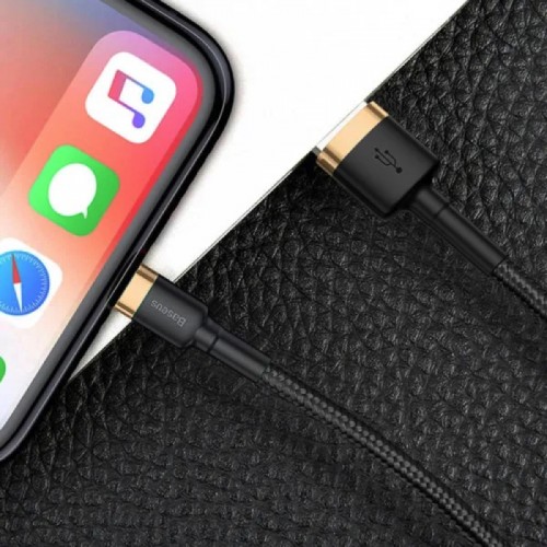 Кабель Baseus Cafule Cable USB для Lightning 2.4A 1 м Золотой+Черный