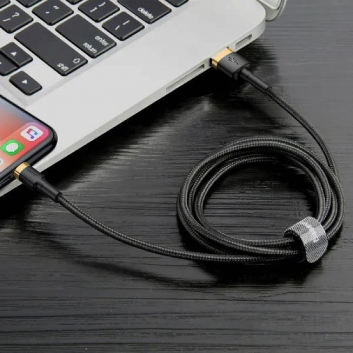 Кабель Baseus Cafule Cable USB для Lightning 2.4A 1 м Золотой+Черный