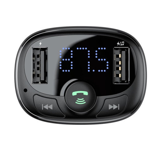 Автомобильное зарядное устройство с FM-модулятором Baseus T Shaped S-09A Car Bluetooth MP3 Player (Standard Edition) Black