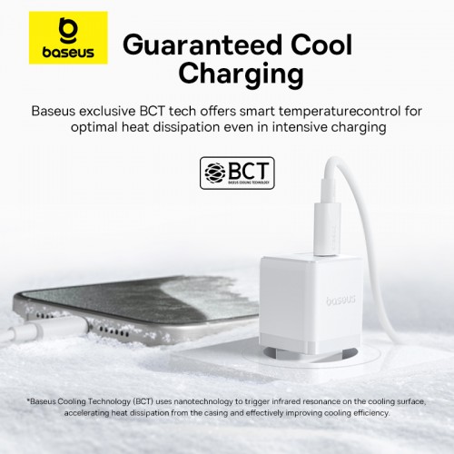 Сетевое зарядное устройство с кабелем Baseus Palm Fast Charger C+U 30W EU Moon White (с USB-C на USB-C 60W (20V/3A) 1 м Moon White)