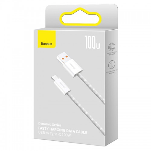 Кабель Baseus Dynamic Series Fast Charging Data Cable USB to Type-C 100W 2m White