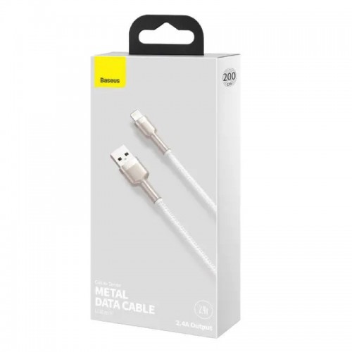 Кабель Baseus Cafule Series Metal Data Cable USB to IP 2.4A 1 м Белый