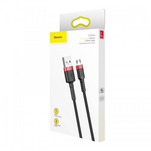 Кабель Baseus Cafule USB–Micro 2,4A 1 м красный+чёрный