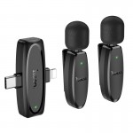 Беспроводная микрофонная система HOCO L15 dual-mic (iP/Type-C) Black