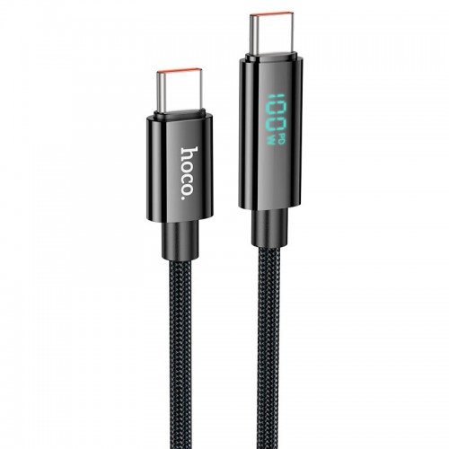Кабель HOCO U125 Benefit 100W charging data cable with display Type-C to Type-C Black
