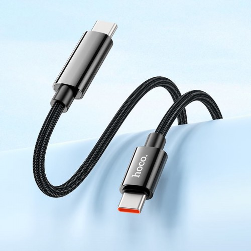 Кабель HOCO U125 Benefit 100W charging data cable with display Type-C to Type-C Black
