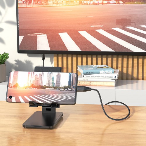 Кабель HOCO UA16 Type-C на HDTV HD on-screen кабель, металлический серый