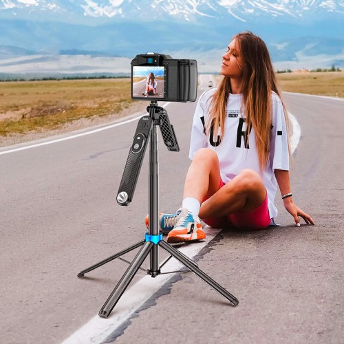 Селфи-монопод HOCO K22 Handy из алюминиевого сплава, анти-тряска, держатель для прямых трансляций, чёрный