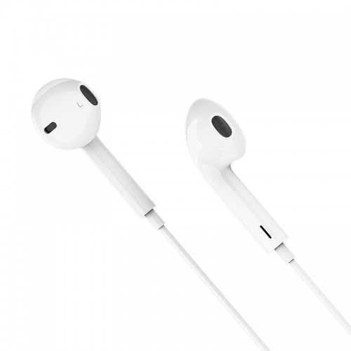 Наушники HOCO M101 Crystal joy проводные наушники с управлением на кабеле с микрофоном, белые