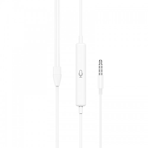 Наушники HOCO M101 Crystal joy проводные наушники с управлением на кабеле с микрофоном, белые